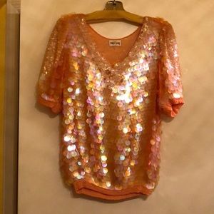 Large Disk Sequin Evening Top